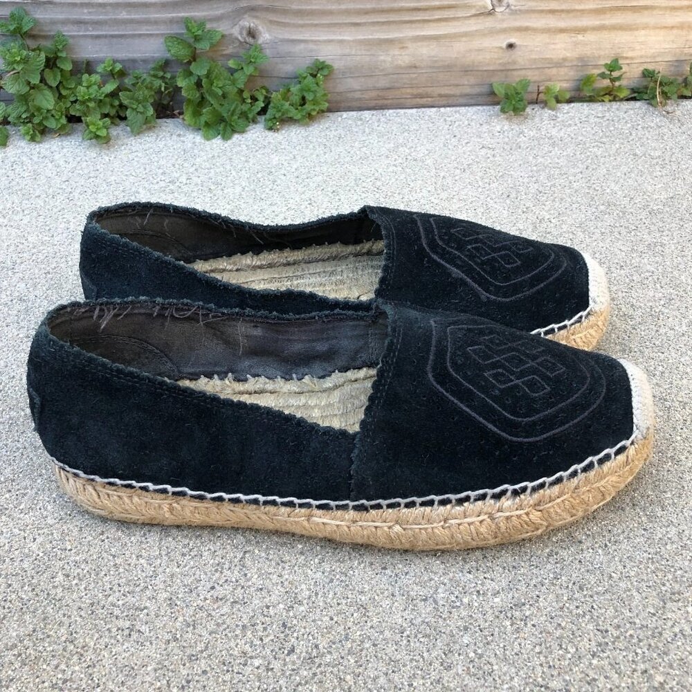 UGG AUSTRALIA Heidi Espadrilles Shoes 9 Women's Leather Suede Black Loafers​